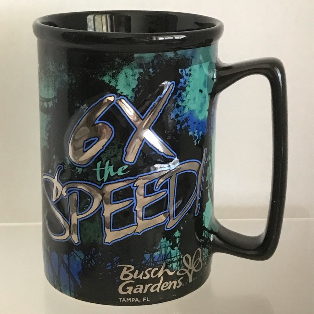 Collectible BUSCH GARDENS Tampa 3D 6X The Speed Coaster Coffee Mug - NWT